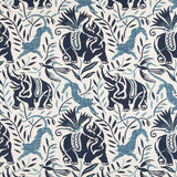 Colourful blue and white Christopher Farr La Jungle Fabric Upholstery