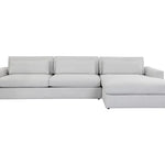 Light grey sectional contemporary sleek design