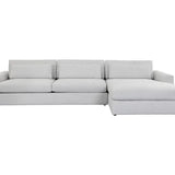 Light grey sectional contemporary sleek design