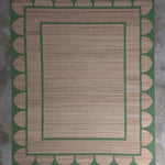 Scalloped edge jute rug in green From Jaipur with Love