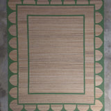 Scalloped edge jute rug in green From Jaipur with Love