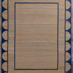 Scalloped edge jute rug in blue From Jaipur with Love
