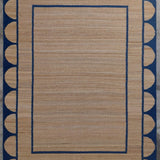 Scalloped edge jute rug in blue From Jaipur with Love