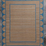 Scalloped edge jute rug in blue From Jaipur with Love