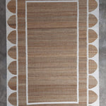 Scalloped edge jute rug in white From Jaipur with Love