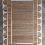 Scalloped edge jute rug in white From Jaipur with Love