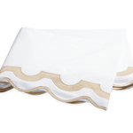 Matouk bedding linens with green scalloped trim home decor and bedroom style