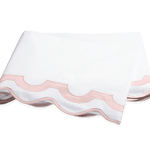 Matouk bedding linens with light pink scalloped trim home decor and bedroom style