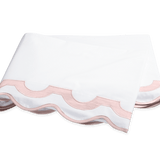 Matouk bedding linens with light pink scalloped trim home decor and bedroom style